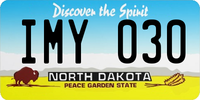 ND license plate IMY030