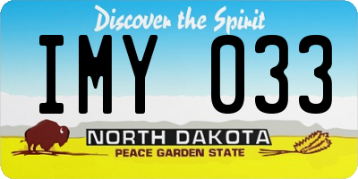 ND license plate IMY033
