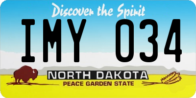 ND license plate IMY034
