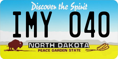 ND license plate IMY040