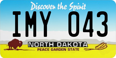 ND license plate IMY043
