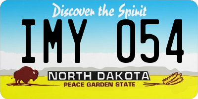 ND license plate IMY054