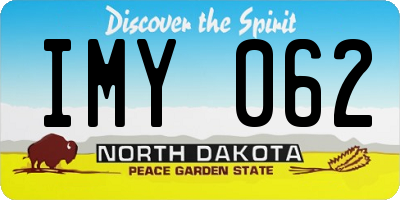ND license plate IMY062
