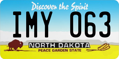 ND license plate IMY063