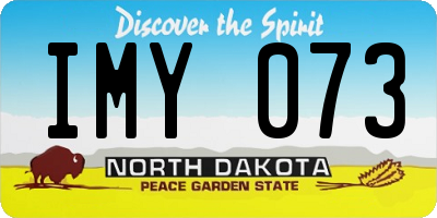 ND license plate IMY073