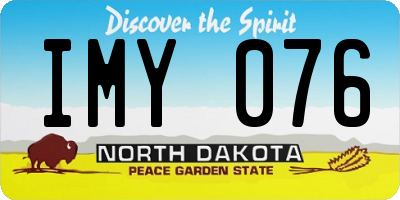 ND license plate IMY076