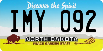 ND license plate IMY092