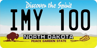 ND license plate IMY100
