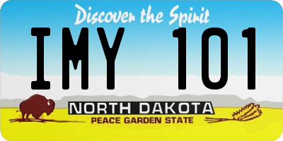 ND license plate IMY101
