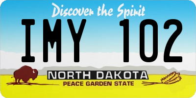 ND license plate IMY102
