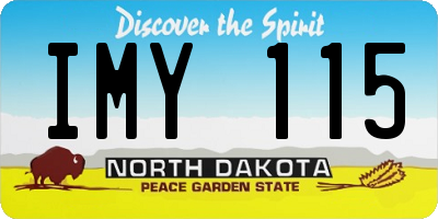 ND license plate IMY115