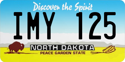 ND license plate IMY125