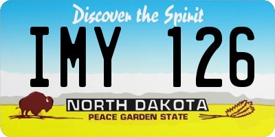 ND license plate IMY126