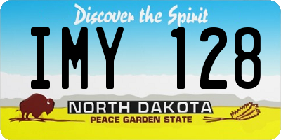 ND license plate IMY128