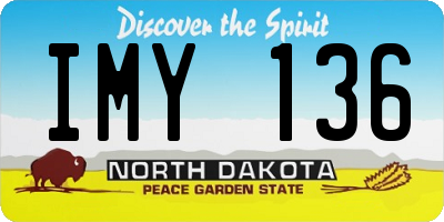 ND license plate IMY136