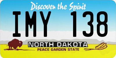 ND license plate IMY138