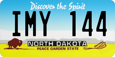 ND license plate IMY144