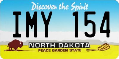 ND license plate IMY154