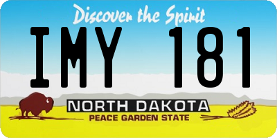 ND license plate IMY181