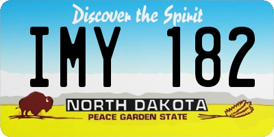 ND license plate IMY182