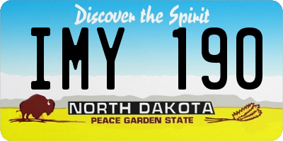 ND license plate IMY190