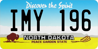 ND license plate IMY196