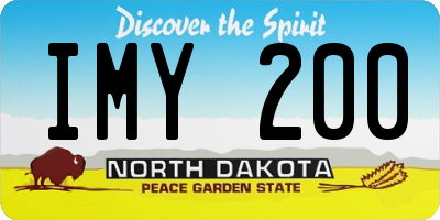 ND license plate IMY200