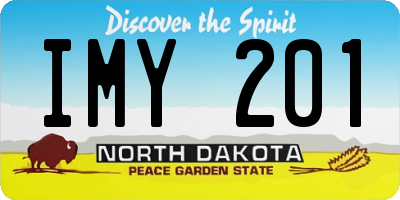 ND license plate IMY201