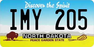 ND license plate IMY205
