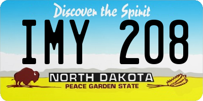 ND license plate IMY208