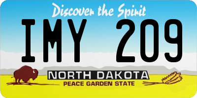 ND license plate IMY209