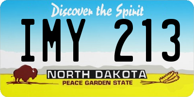 ND license plate IMY213
