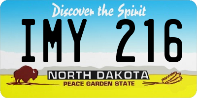 ND license plate IMY216