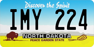 ND license plate IMY224
