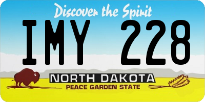 ND license plate IMY228