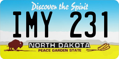 ND license plate IMY231