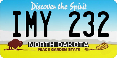 ND license plate IMY232