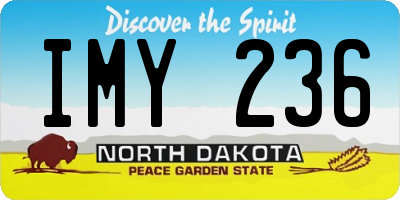 ND license plate IMY236