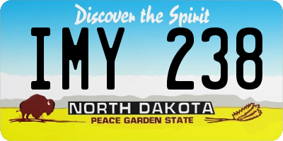 ND license plate IMY238