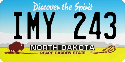 ND license plate IMY243
