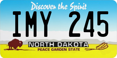 ND license plate IMY245