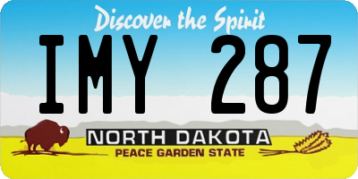 ND license plate IMY287