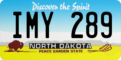 ND license plate IMY289