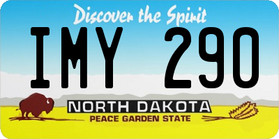 ND license plate IMY290