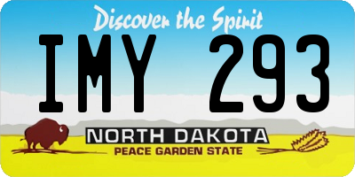 ND license plate IMY293