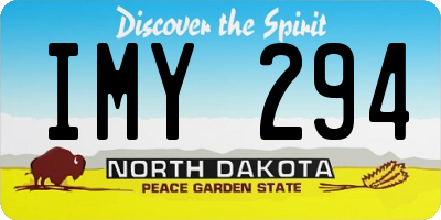 ND license plate IMY294