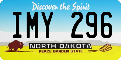 ND license plate IMY296