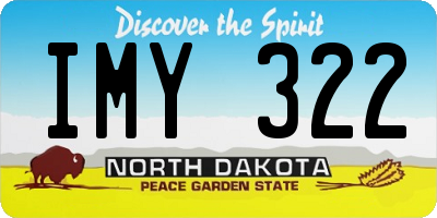 ND license plate IMY322