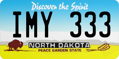 ND license plate IMY333
