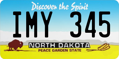 ND license plate IMY345